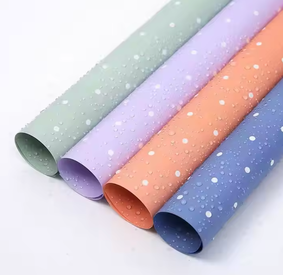Polka Dots Floral Wrapping Paper | Premium Waterproof Flower Bouquet Wrap