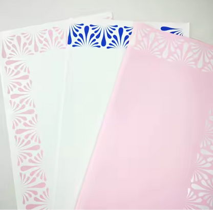 Striped Edges Floral Wrapping Paper