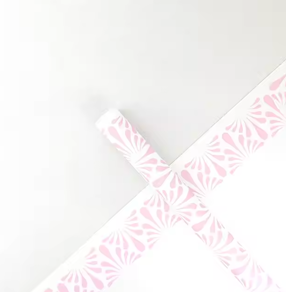 Striped Edges Floral Wrapping Paper