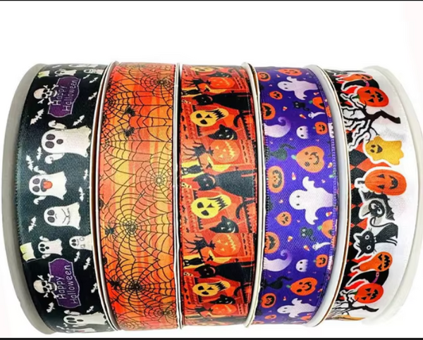 Halloween Spirit Ribbon | Spooky Decorative Floral Ribbon for Bouquets & Gifts