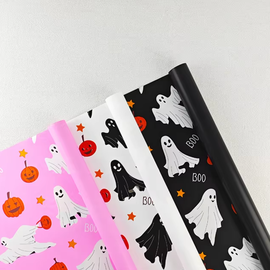 Halloween Spirit Floral Wrapping Paper