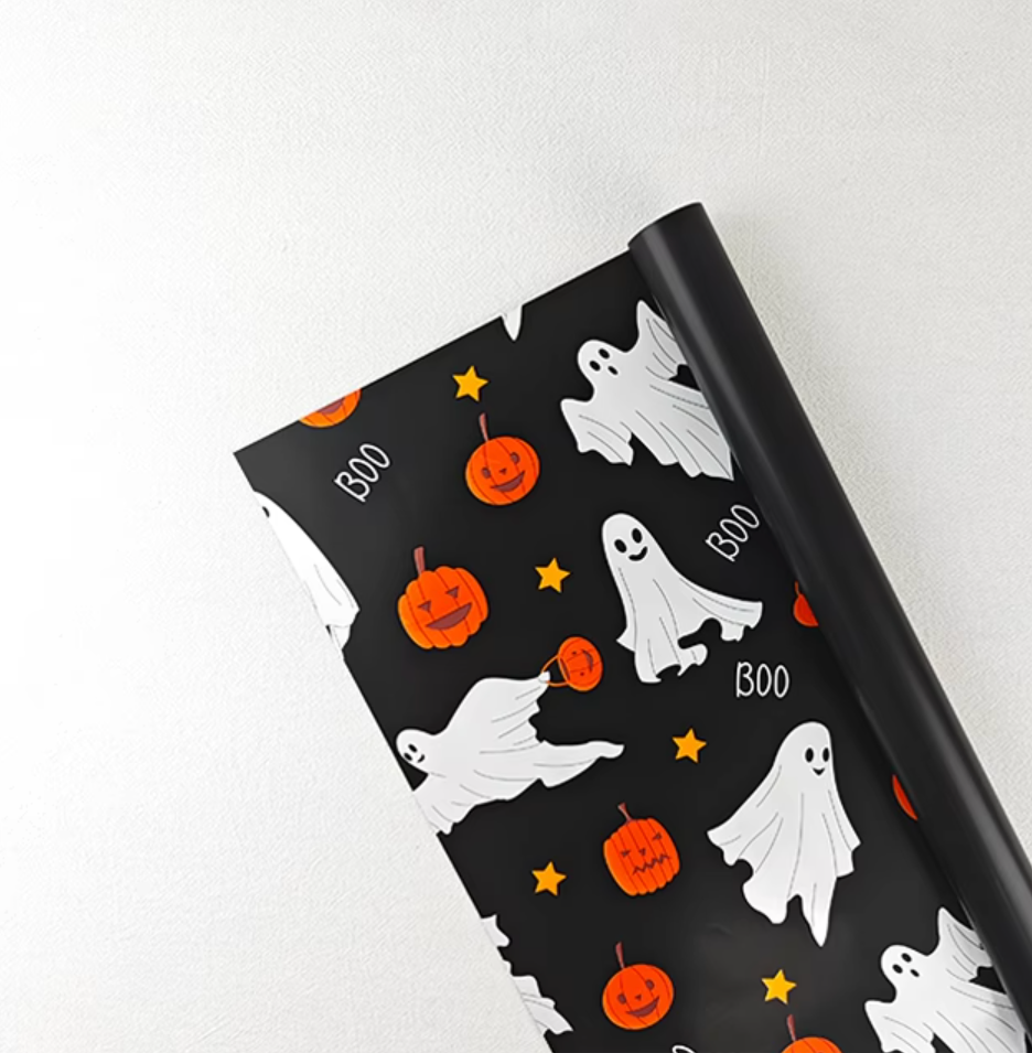 Halloween Spirit Floral Wrapping Paper