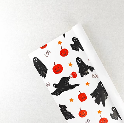 Halloween Spirit Floral Wrapping Paper