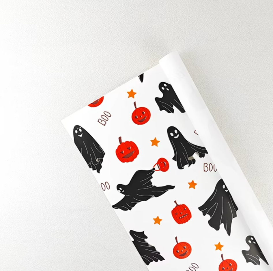 Halloween Spirit Floral Wrapping Paper
