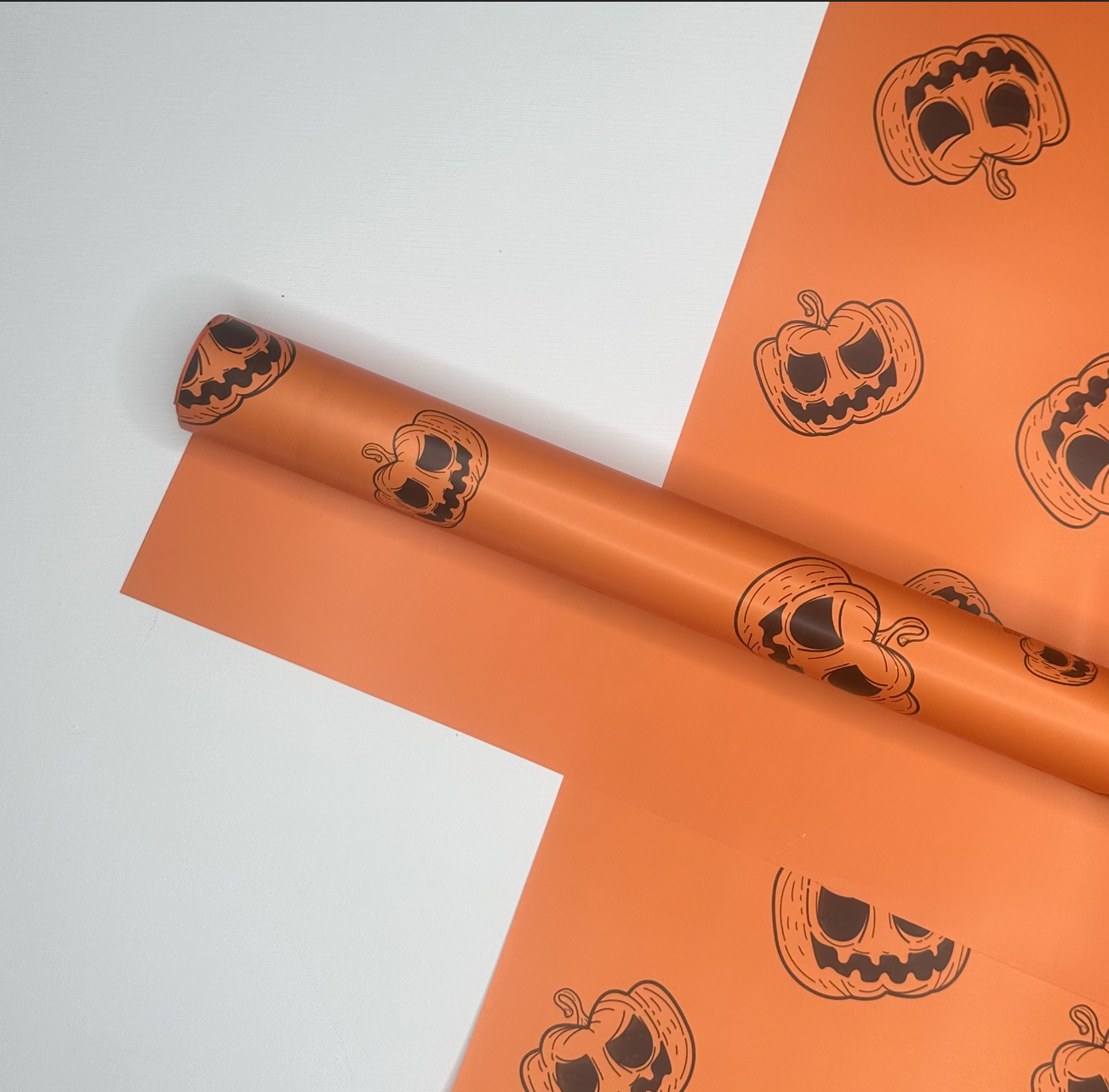 Scary Pumpkin Halloween Floral Paper