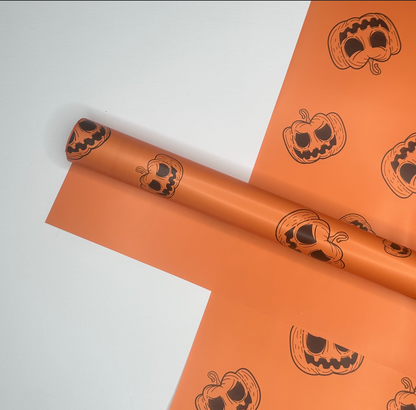 Scary Pumpkin Halloween Floral Paper