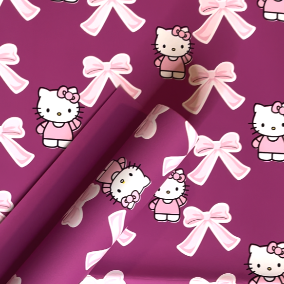 Hello Kitty Bow Floral Wrapping Paper