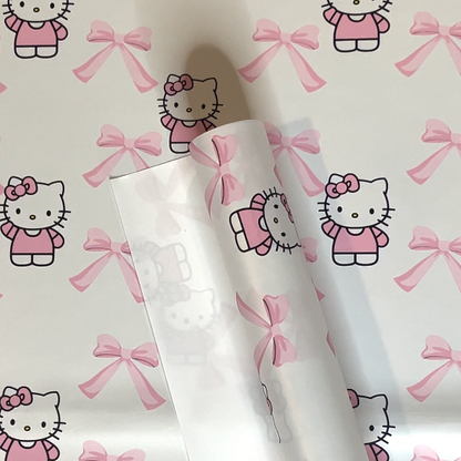 Hello Kitty Bow Floral Wrapping Paper