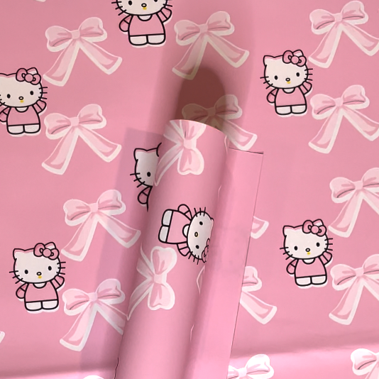 Hello Kitty Bow Floral Wrapping Paper