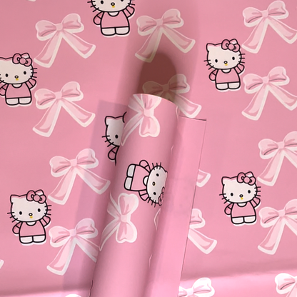 Hello Kitty Bow Floral Wrapping Paper