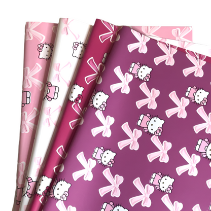 Hello Kitty Bow Floral Wrapping Paper