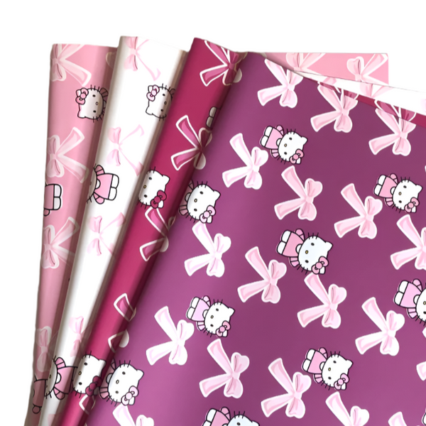 Cute Hello Kitty Bow Floral Wrapping Paper | Waterproof Flower Wrap