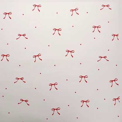 Thin Ribbon Bow Floral Wrapping Paper