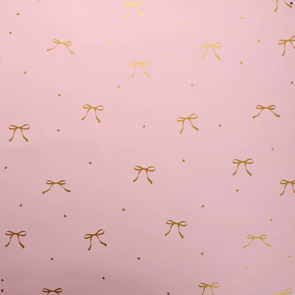 Thin Ribbon Bow Floral Wrapping Paper