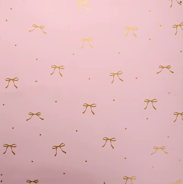 Thin Ribbon Bow Floral Wrapping Paper