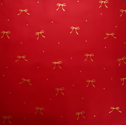 Thin Ribbon Bow Floral Wrapping Paper
