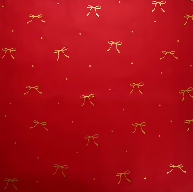 Thin Ribbon Bow Floral Wrapping Paper