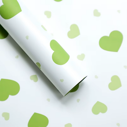 Colored Heart Floral Wrapping Paper