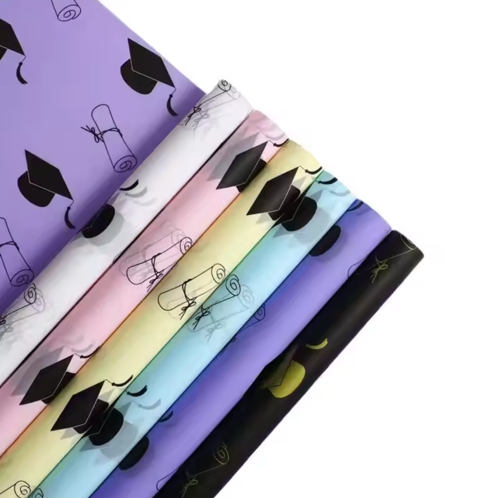 Graduation Floral Wrapping Paper