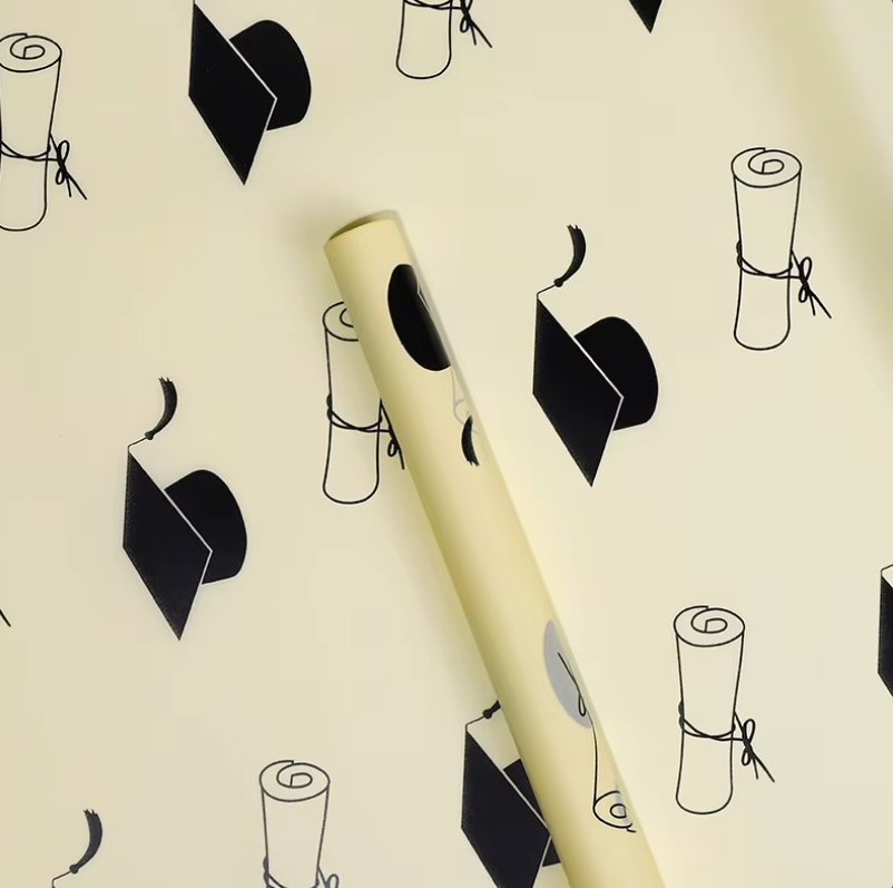 Graduation Floral Wrapping Paper