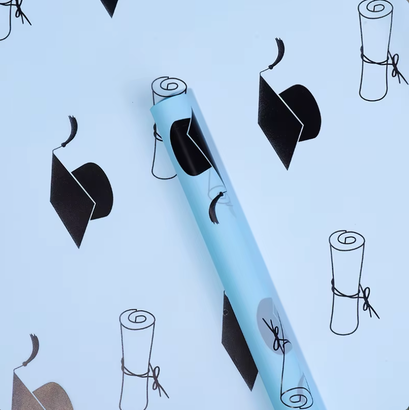 Graduation Floral Wrapping Paper