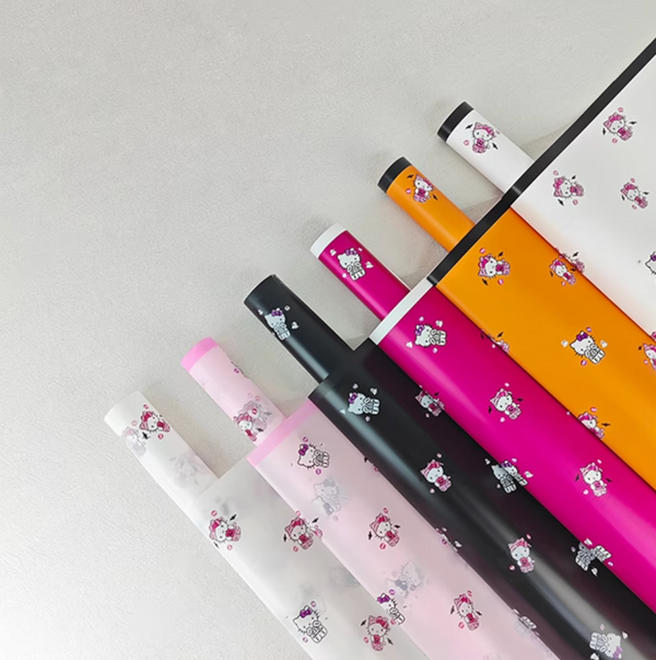 Hello Kitty Halloween Flower Wrapping Paper | Premium Waterproof Bouquet Wrap